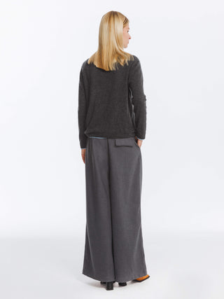 Wide Leg Double Pleated Trousers