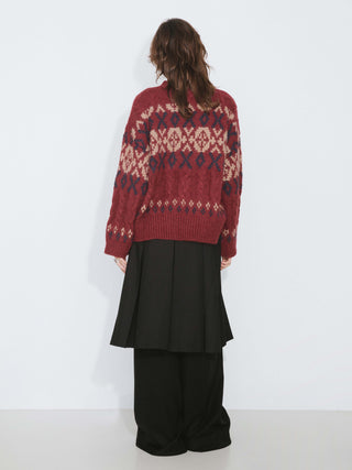 Mock Neck Boxy Knit Sweater