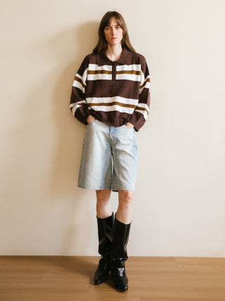 Oversized Contrast Striped Sweater