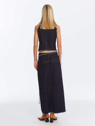 High Waist Denim Vintage A-line Skirt