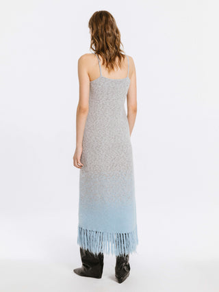 Gradient Knitted Maxi Dress with Wool Blend