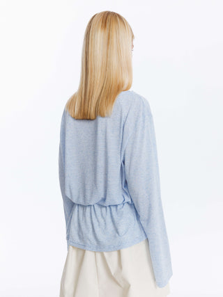 Loose Crew Neck Long Sleeve Knit Top