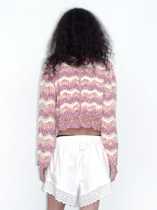 Hollow Jacquard Knitted Cardigan