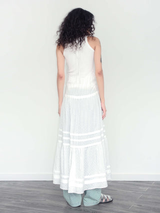 White Lace Halterneck Maxi Dress