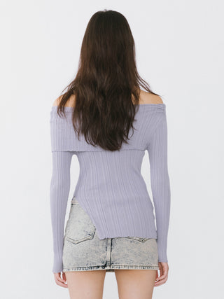 Off-Shoulder Long Sleeve Fitted Top