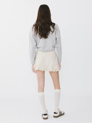 Wheat Lace Mini Skirt