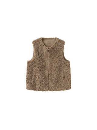 Cropped Sleeveless Zip Up Waistcoat