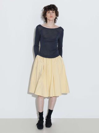 100% Cotton A-Line Midi Skirt