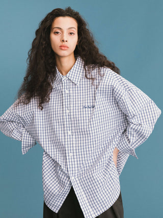 ONE BY CUBIC Checked Oversized Cotton Shirt