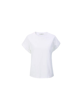 Round Neck White Casual T-shirt