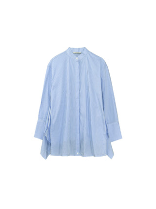 Blue Pinstripe Mandarin Shirt