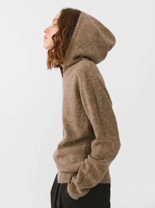 Seamless All-Wool Sweater With Hoodie