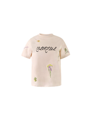 Floral Embroidered Casual T-shirt