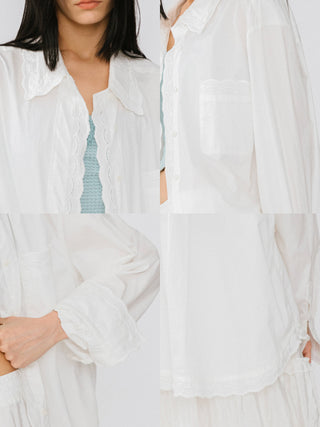 White Lace Pure Cotton Shirt