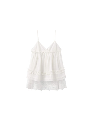 Double-Layer Lace Trim Adjustable Cami