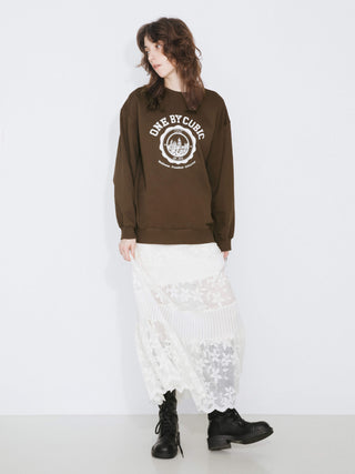 ONE BY CUBIC Oversized Crew Neck 100% Cotton Sweatshirt