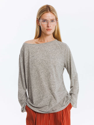 Loose Crew Neck Long Sleeve Knit Top