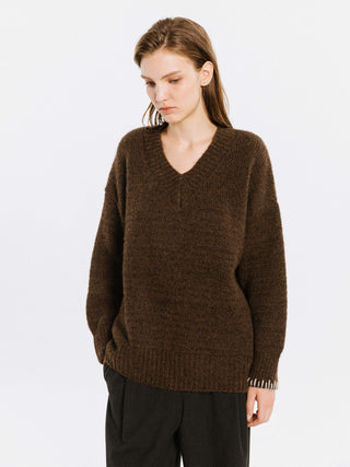 V-Neck Alpaca Knitwear Jumper