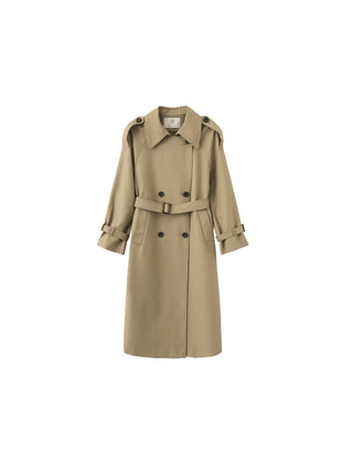 Classic Belted Double Breasted Trench Coat