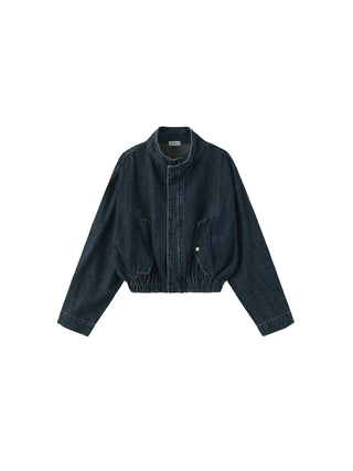 Funnel Neck Denim Jacket