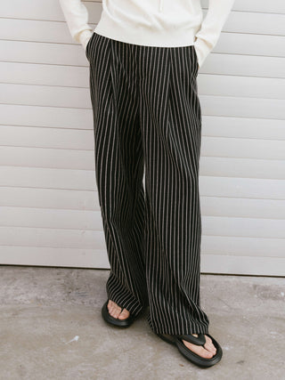 Retro Striped Straight Trousers