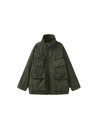 Down Coat with Flap Pockets