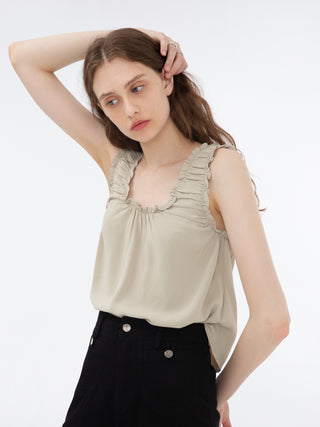 Ruched Thick Strap Blouse