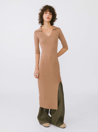 3/4 Sleeve Slitted Dress