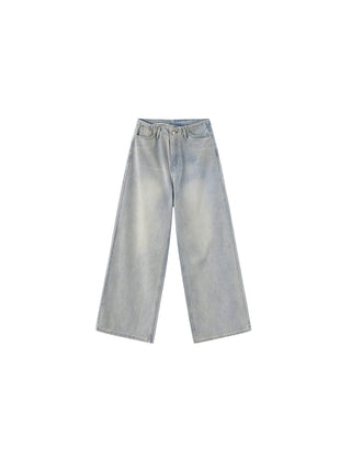 100% Cotton Straight-Leg Wide-Leg Jeans