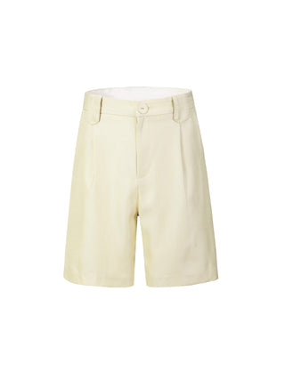 Light Yellow Tailored Bermuda Shorts