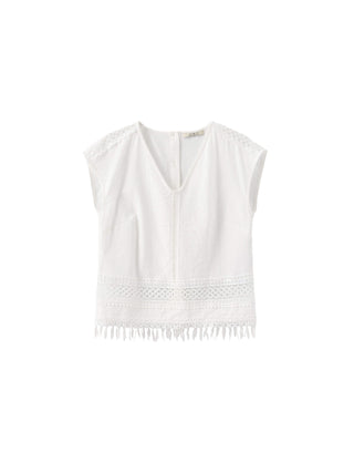 Hollow Out Drop-Shoulder Vest with Tassels