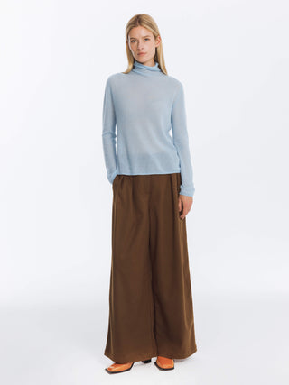 Wide Leg Double Pleated Trousers