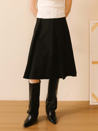 High Waist Pleated A-line Skirt