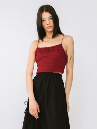 Cropped Tassel Trimmed Cami Top