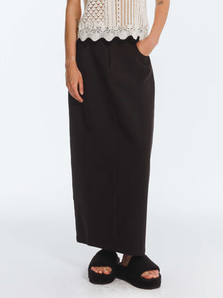 High Waist Long skirt with Back Slit