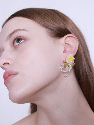 Handwoven Beaded Flower Earrings