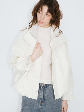 Short High Collar Zip Up Down Coat