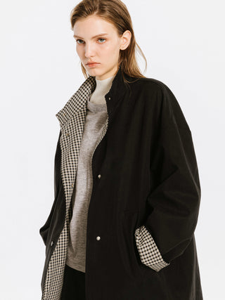 Funnel Neck Reversible Trench Coat