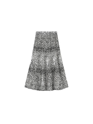 Retro Leopard Pleated A-Line Skirt