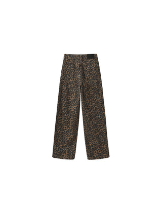 Leopard Wide Leg Denim Jeans