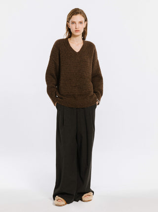 V-Neck Alpaca Knitwear Jumper