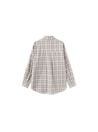 100% Cotton Embroidered Lace Checkered Oversized Shirt