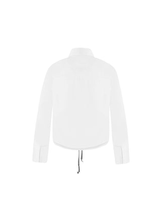 Extra Cropped Shirt with Drawstring Waist