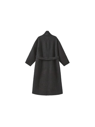 ONE BY CUBIC Double Face Tailored Wool Coat with Belt