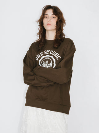 ONE BY CUBIC Oversized Crew Neck 100% Cotton Sweatshirt