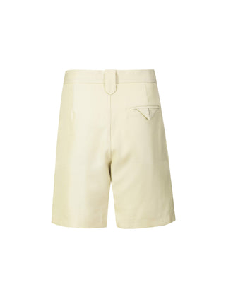 Light Yellow Tailored Bermuda Shorts