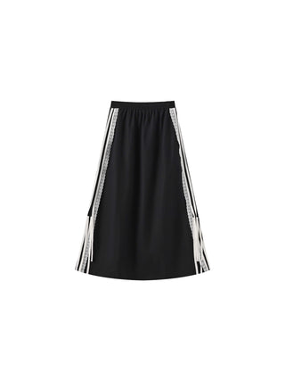 Cotton Skirt with Lace Trim