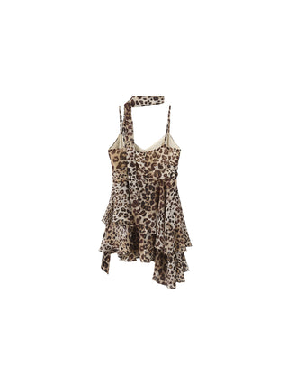 Leopard Print Cami Top with Scarf