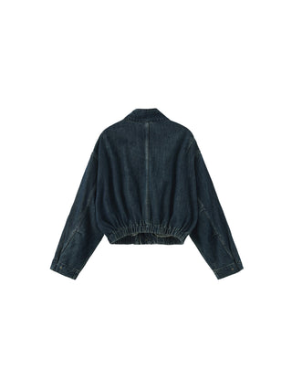 Funnel Neck Denim Jacket