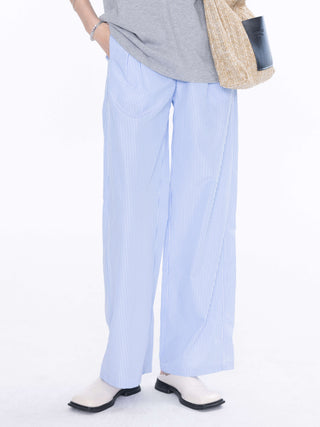 High Rise Pinstripe Tailored Trousers